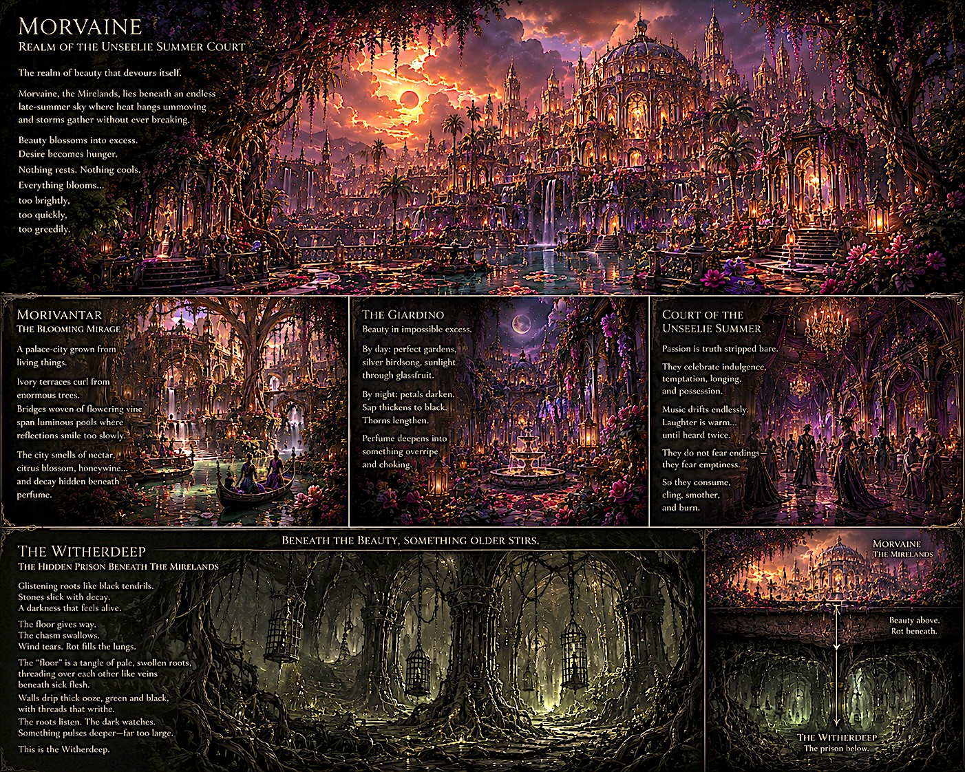 The Unseelie Court of Summer. House Morvaine.  Morvania/ The Mirelands