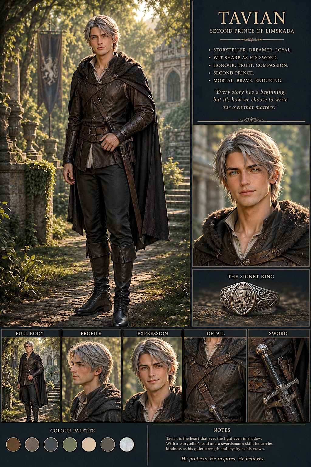Prince Tavian Second Prince - House Caelithorne. Realm of Limskada, The Mortal Realm.